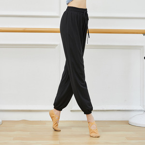 现代舞学生艺考练功裤演出时尚黑色舞蹈九分萝卜裤男女同款灯笼裤