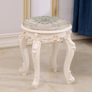 欧式化妆凳简约现代白色梳妆台凳子椅子圆凳卧室梳妆凳美甲方凳