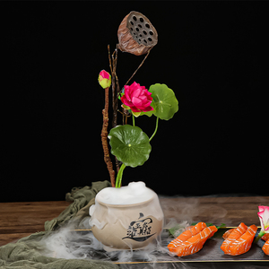酒店摆盘刺身装饰菜品盘饰花草创意意境寿司小摆件点缀围边特色菜