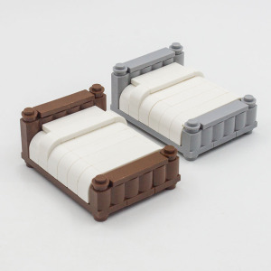 兼容乐高积木 人仔家居 卧室配置 配件 床 摆件 创意小颗粒