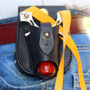 弹弓包加厚纯手工牛皮子弹包弓粮一体包男复古真皮钢珠包腰包弹包