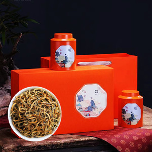 特级红茶盒装茶叶新茶礼盒装125克250g云南滇红茶罐装金牙礼盒装