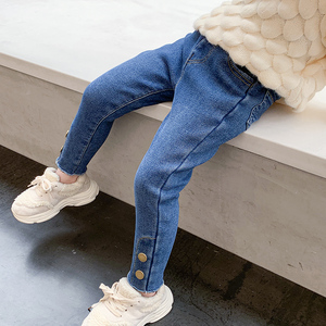 女童牛仔裤秋装儿童春秋铅笔裤小童女宝宝秋季洋气弹力紧身裤子潮