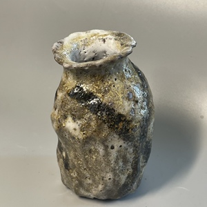 志野烧花瓶花器手捏创意手工环保装饰家居柴烧灰釉摆件茶具