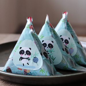 中国风熊猫图案三角饭团包装袋 便携饭团袋含海苔 可微波炉加热