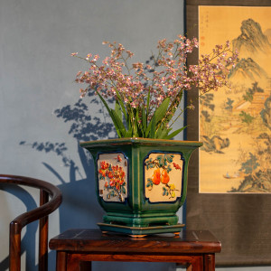 石湾花盆陶一峰