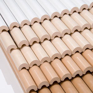 网红喜茶瓷砖半圆弧形棍子砖奶茶店背景墙长条圆柱砖哑光手工墙砖