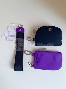国现加代lululemon圆饼包零钱包硅胶钥匙扣 nano 子母包卡包挂