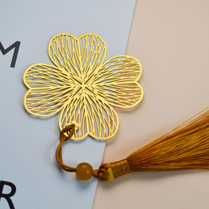 礼氏书匠 四叶草书签精致镂空创意黄铜金属书签古典中国风创意复古小