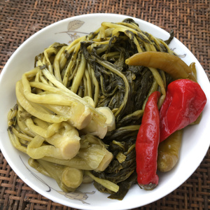 泡萝卜缨安徽六安霍山农家自制泡菜腌菜咸菜萝卜叶酸菜开胃下饭菜