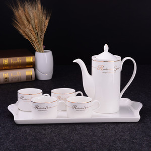 欧式陶瓷冷水壶 家用耐热茶壶茶具水具套装 创意凉水壶杯具带托盘