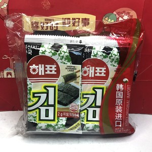 韩国进口海牌海苔16g(2gX8袋)即食儿童寿司紫菜调味临期特价