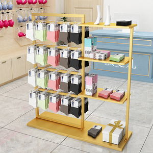 铁艺袜子货架盒装裤袜丝袜展示架中岛架移动双面挂儿童袜子陈列架