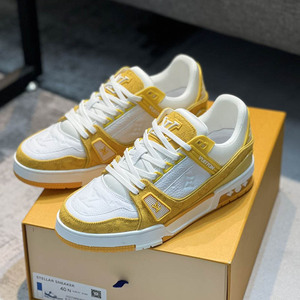 louis vuitton lv trainer路易威登经典复古鞋流行男鞋运动板鞋黄