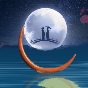 绿檀上弦月簪天然手工桃木簪子冷淡风双尖古典风盘发饰半圆弯月