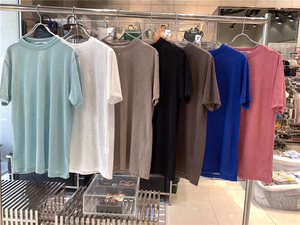 现货韩国东大门rb代购rookie bud 百搭水钻烫钻亮钻短袖竹节纹t恤