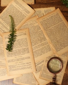 复古泛黄外文旧书页古董书书页十页家居装饰摄影道具装饰美食摄影