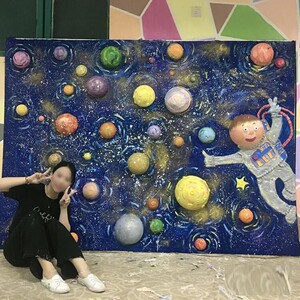 八大行星泡沫球宇宙星球模型九大行星幼儿园太空元素装饰手工半圆