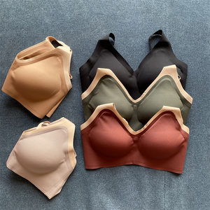 无钢圈宽带冰丝美背无痕背心式锦纶裹胸性感内衣u字型胸罩28人付款35