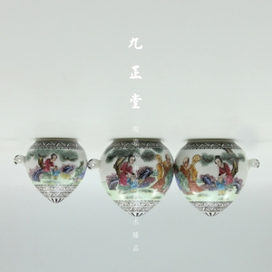鸟食罐九正堂粉彩