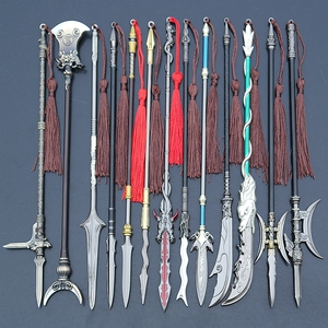 关羽青龙偃月刀吕布方天画戟戈蛇矛长枪诛心禅杖战矛手办武器模型