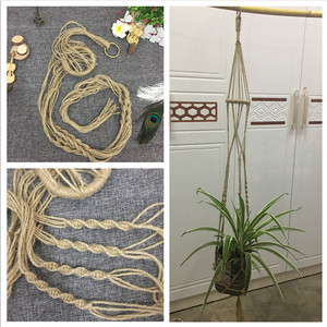 麻绳花盆纯手工编织挂钩吊篮网兜田园花器壁挂装饰满就送教程