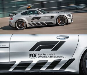 奔驰f1车贴奔驰amg gtr车贴拉花 f1安全车贴纸拉花全车改装彩条