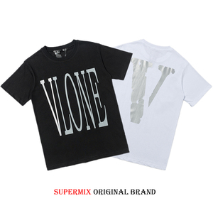 潮牌vlone短袖3m反光大v纽约游击店限定男女街头嘻哈宽松纯棉t恤
