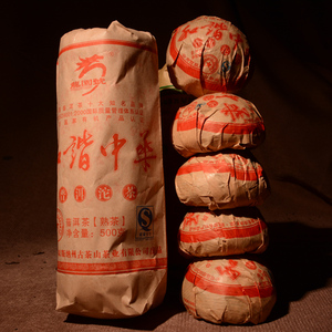 十二年干仓普洱老熟茶沱茶 龙园号2008年和谐中华沱100克/沱