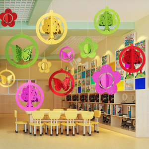 幼儿园教室布置挂饰走廊楼道空中吊饰商场春天氛围创意星星装饰