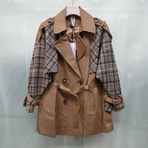 欣伊卡璐6858专柜正品春装新款时尚女装披肩外套修身气质拼接上衣