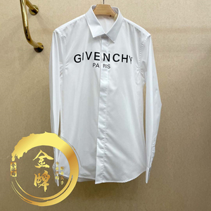 纪梵希 春夏男士新款字母印花上衣givenchy尖领商务衬衫休闲衬衣