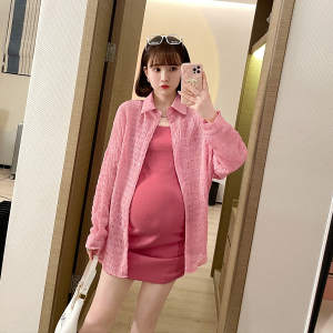 娜娜的孕期穿搭/孕妇装春夏装套装时尚款洋气衬衫开衫吊带裙夏季