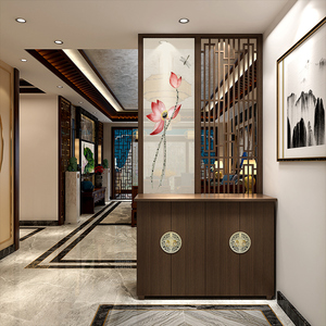 新中式屏风隔断客厅实木玄关柜现代简约办公室卧室家用遮挡煞风水