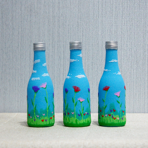 手绘花瓶摆件diy酒瓶彩绘儿童玻璃小瓶子幼儿园装饰亲子创意手工