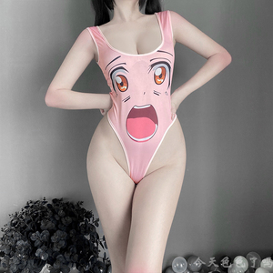 情趣内衣性感死库水弹力开裆连体泳衣cosplay服卡通免脱女紧身衣