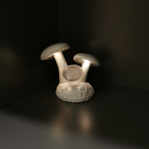 宜家温特菲斯 led装饰照明小夜灯蘑菇灯白色可爱小巧床头装饰摆件