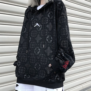 clot丝绸连帽卫衣男潮ins潮牌宽松潮流百搭秋冬运动休闲国潮大码