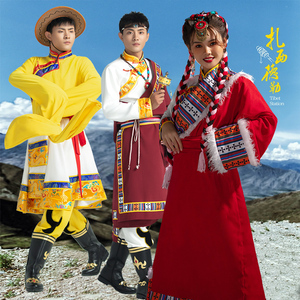 藏族服装女藏袍情侣款藏服男款民族风西藏旅拍写真舞蹈演出服装
