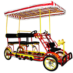 四轮多人自行车 双人亲子车四人骑助力观光车旅游景点成人带小孩