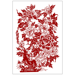 花瓶剪纸图案黑白打印底稿12张高清中国风手工刻纸图样素材31人付款