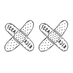 创可贴手绘纹身贴防水持久男女手腕黑白简约小清新线条刺青文艺贴