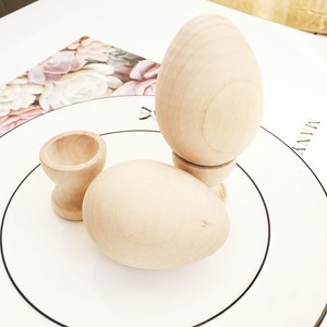 木制鸡蛋托架木质仿真蛋底座酒杯形状节日幼儿园儿童绘画玩具