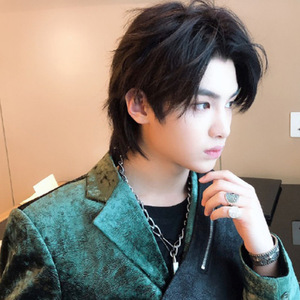 网红假发男短发中分刘海狼尾鲻鱼头韩版帅气酷潮自然蓬松全头套式