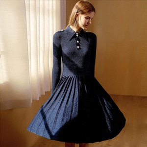 ssll maxmara女装2021秋冬新款优雅羊毛针织连衣裙通勤百搭打底裙