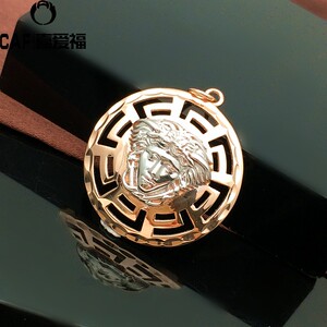 俄罗斯585紫金18k玫瑰金14k彩金正品瓦萨其吊坠项链时尚0人付款435