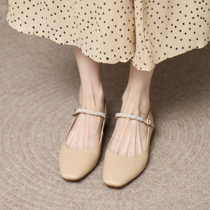 原野赫本复古仙女平底淑女玛丽珍鞋小方头单鞋子女春秋2021年新款