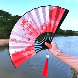 702人付款天猫中国风男女式九尾狐扇子cos汉服古风绢布彼岸花流苏折扇