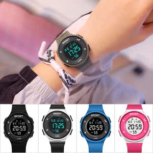 学生电子手表夜光防水男女情侣潮流简约青年初中生多功能运动腕表