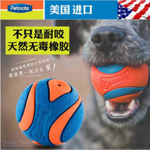 petmate宠物狗狗发声玩具球耐咬橡胶互动chuckit运动挥球杆网球